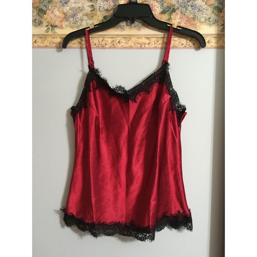 Lu's Chic Medium Sexy Two Piece Red Lace Nightie